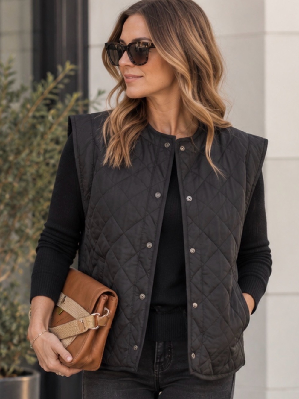 Kaffe quilted snap front vest
